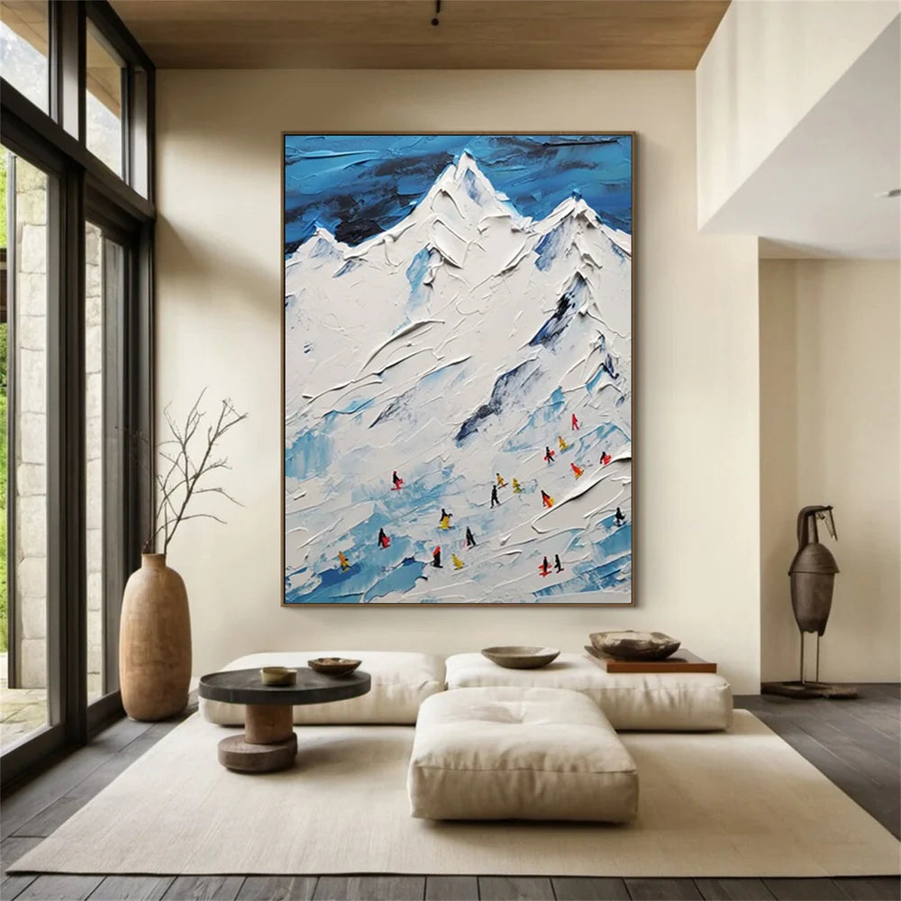 Skiing Sport Art Textured Canvas #PT021