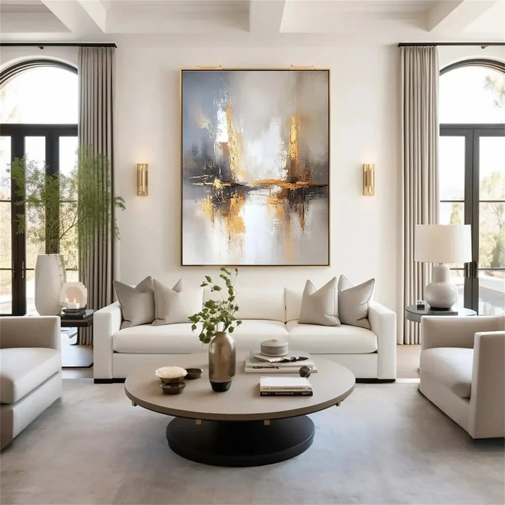 Beige and Brown Abstract Wall Art #AT108