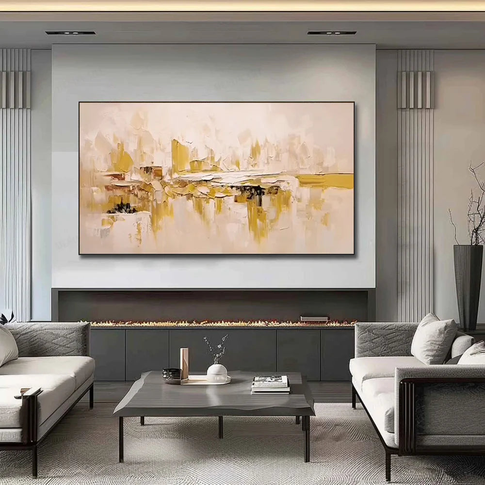 Beige and Brown Abstract Texture Wall Art #AT106