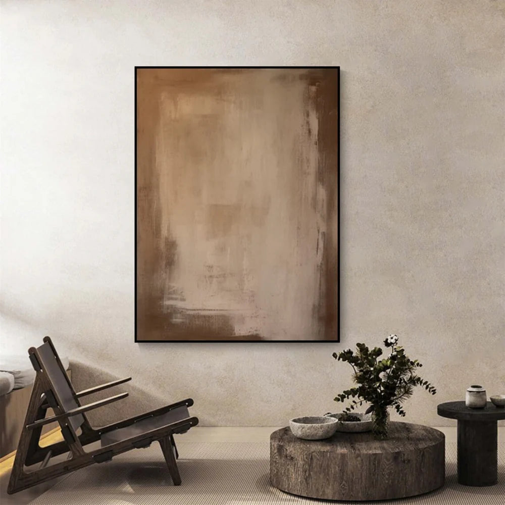 Beige and Brown Abstract Wall Art #AT111