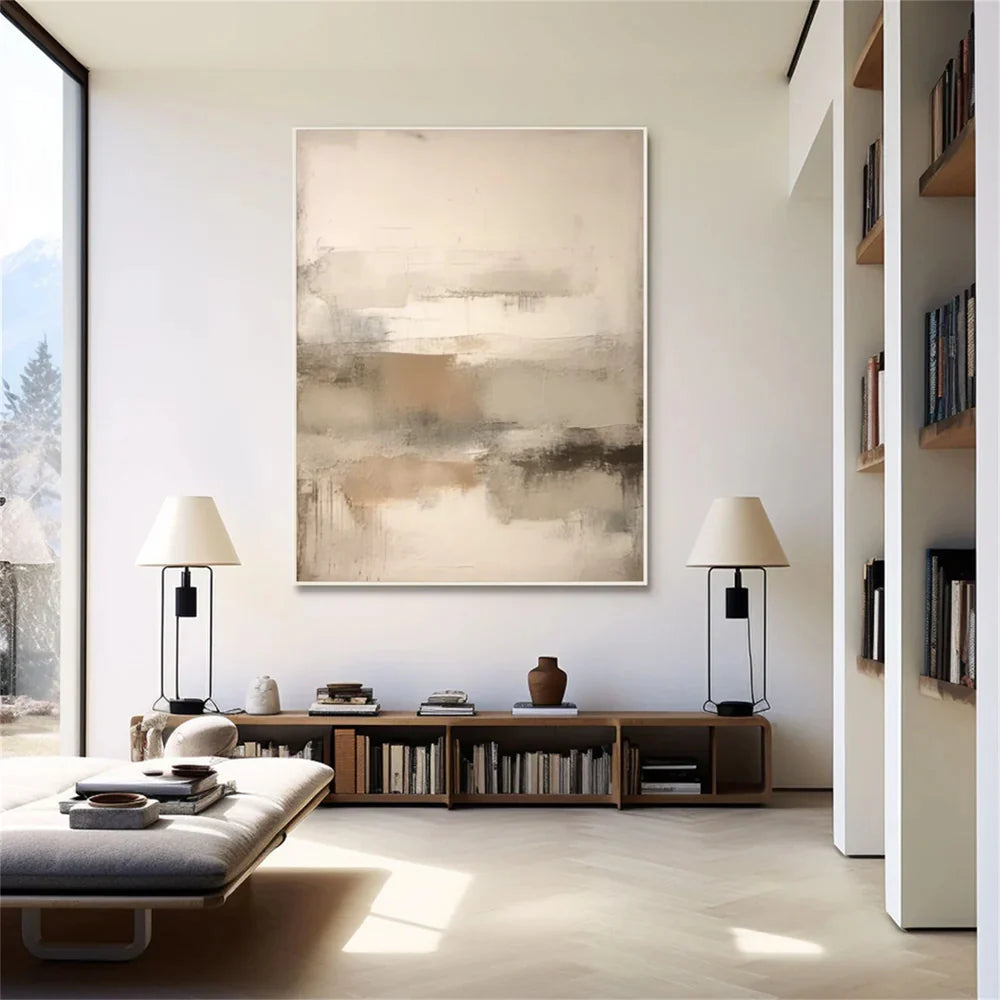 Beige and Brown Abstract Wall Art #AT109