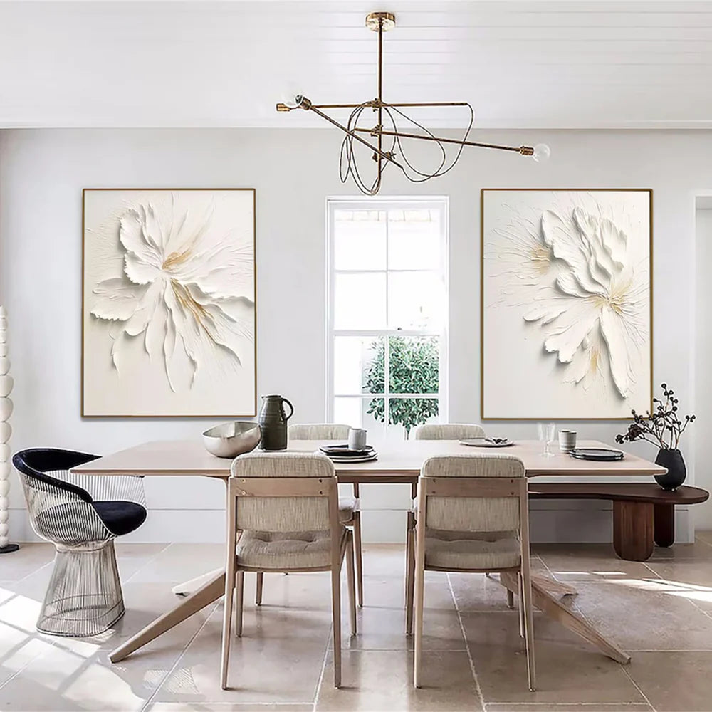 Flower & Tree Textured Abstract Wall Art Set of 2 #SF013