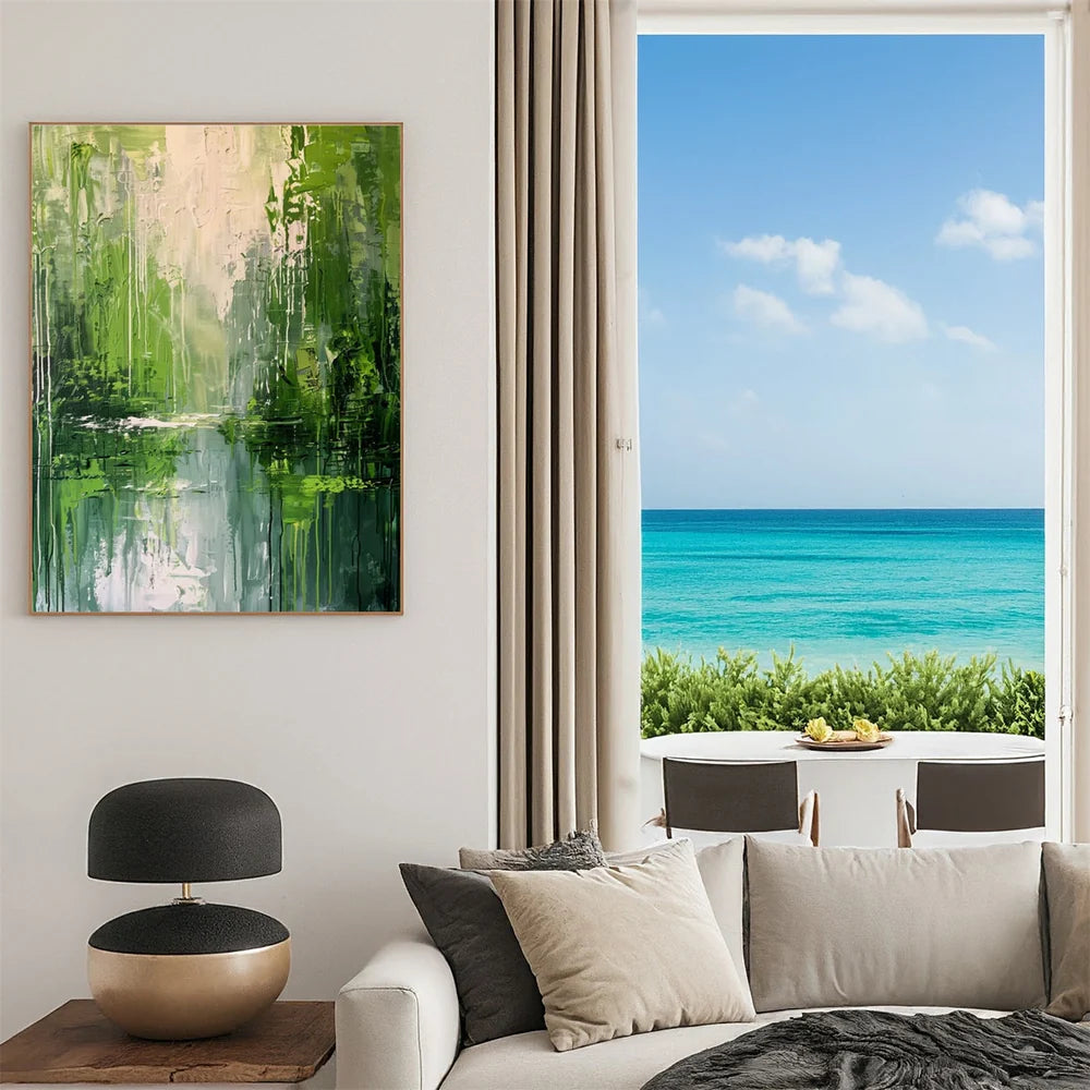 Green Abstract Wall Art #AT102