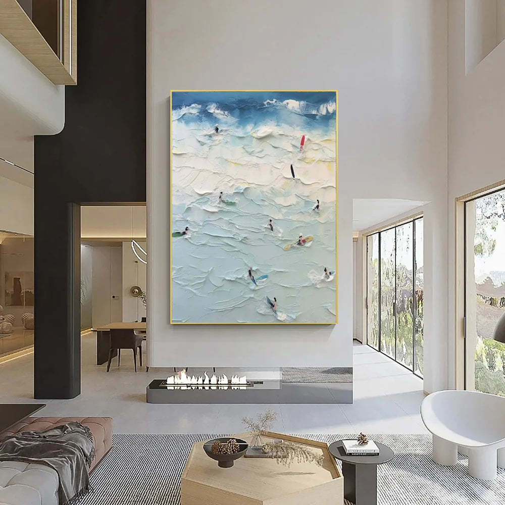 Surfing Sport Art Textured Canvas #PT030