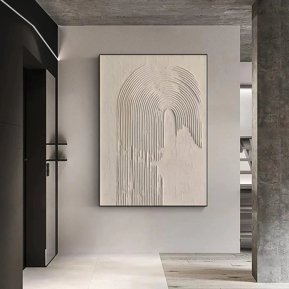 Beige and Brown Abstract Texture Wall Art #AT042