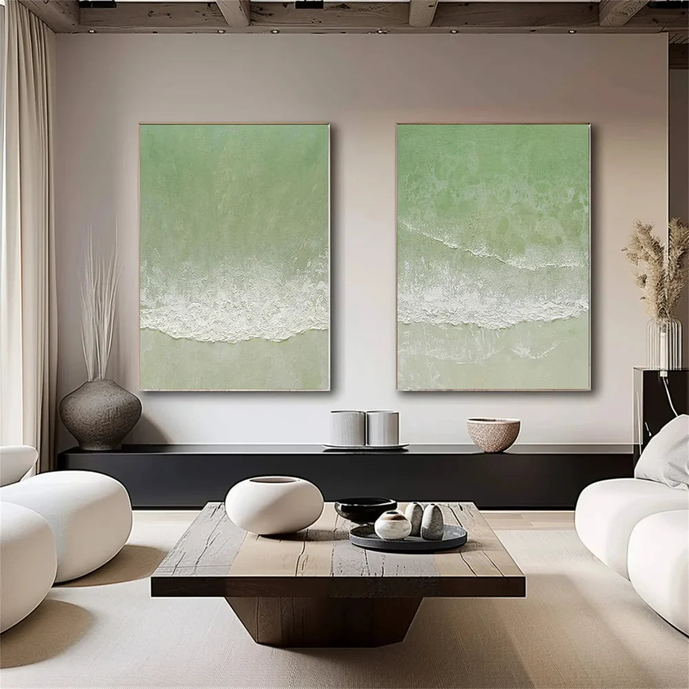 Ocean & Sky Abstract Set of 2 Wall Art #MO065
