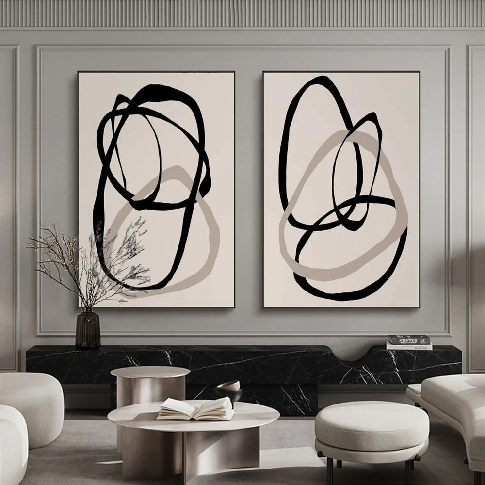 Wabi Sabi Abstract Wall Art Set of 2 #WT046