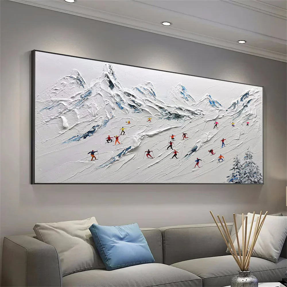 Skiing Sport Art Textured Canvas #PT008