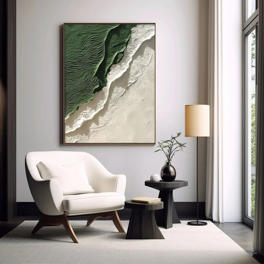 Green Minimalist Textured Wall Art #MT106