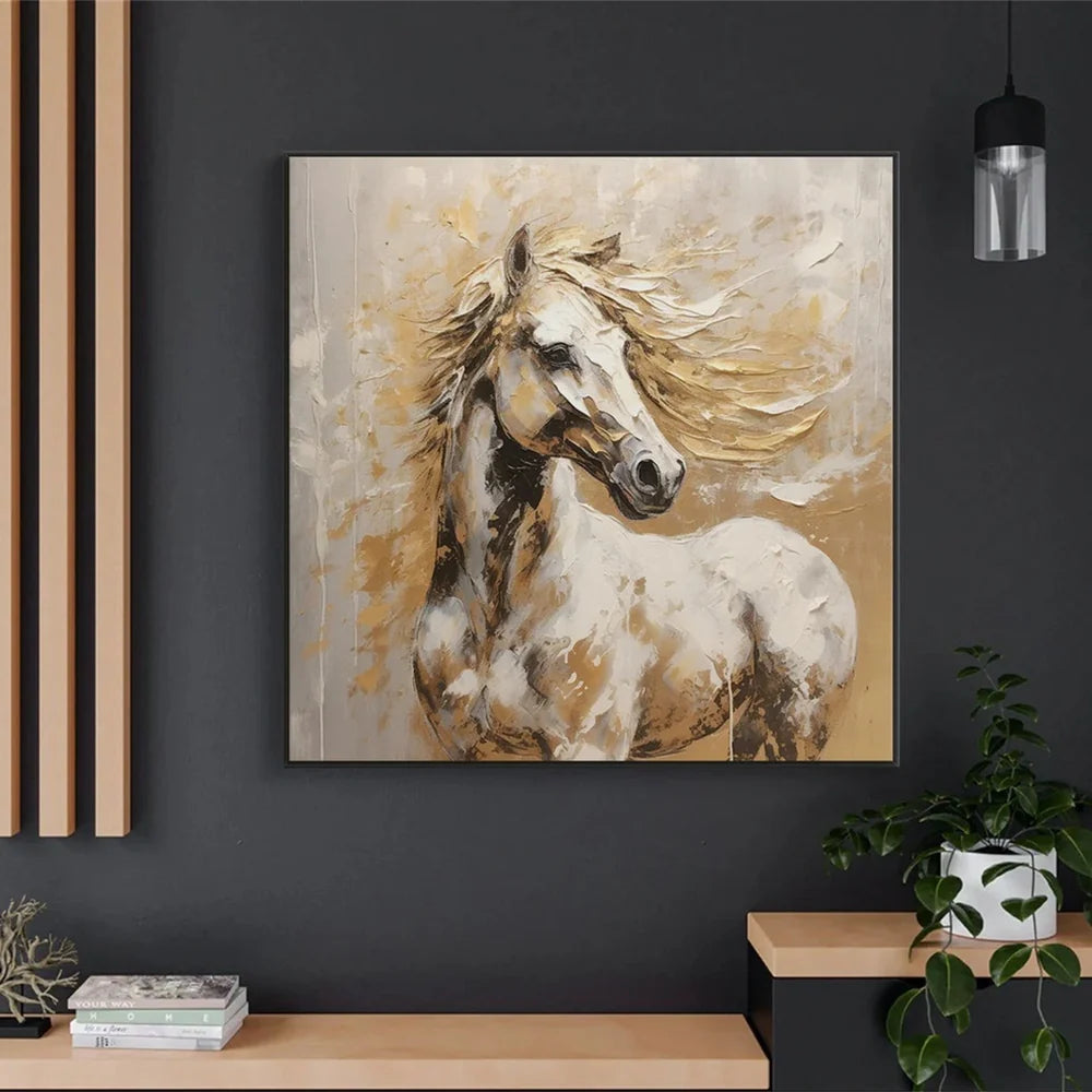 Abstract Horse Animal Textured Wall Art #DL011