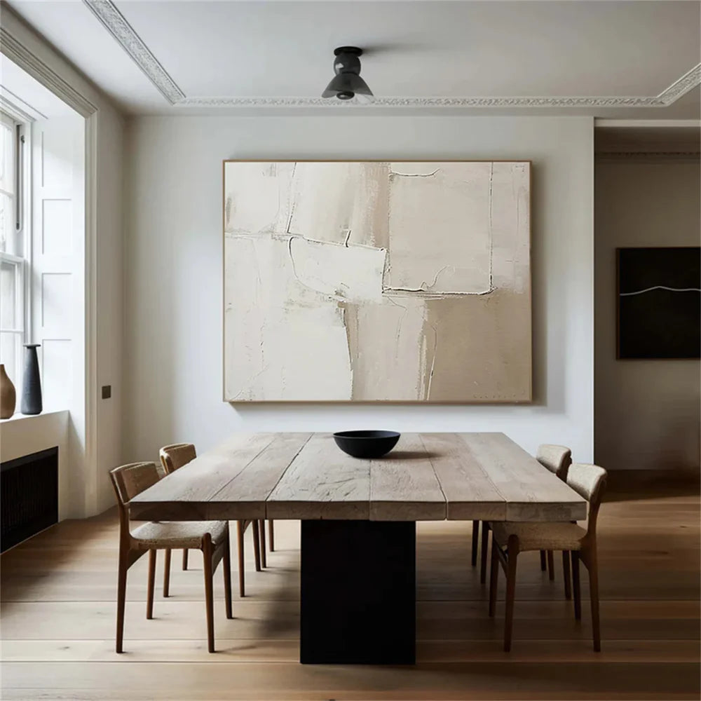 Beige and Brown Abstract Wall Art #AT010