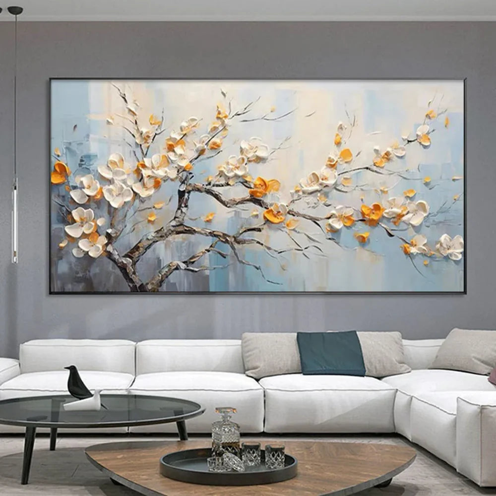 Flower & Tree Textured Abstract Wall Art #SF011