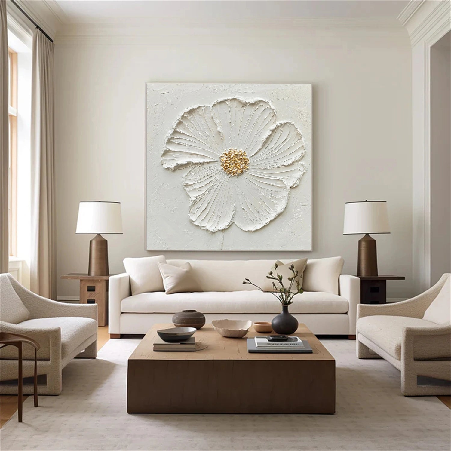 Flower & Tree Textured Abstract Wall Art #SF044