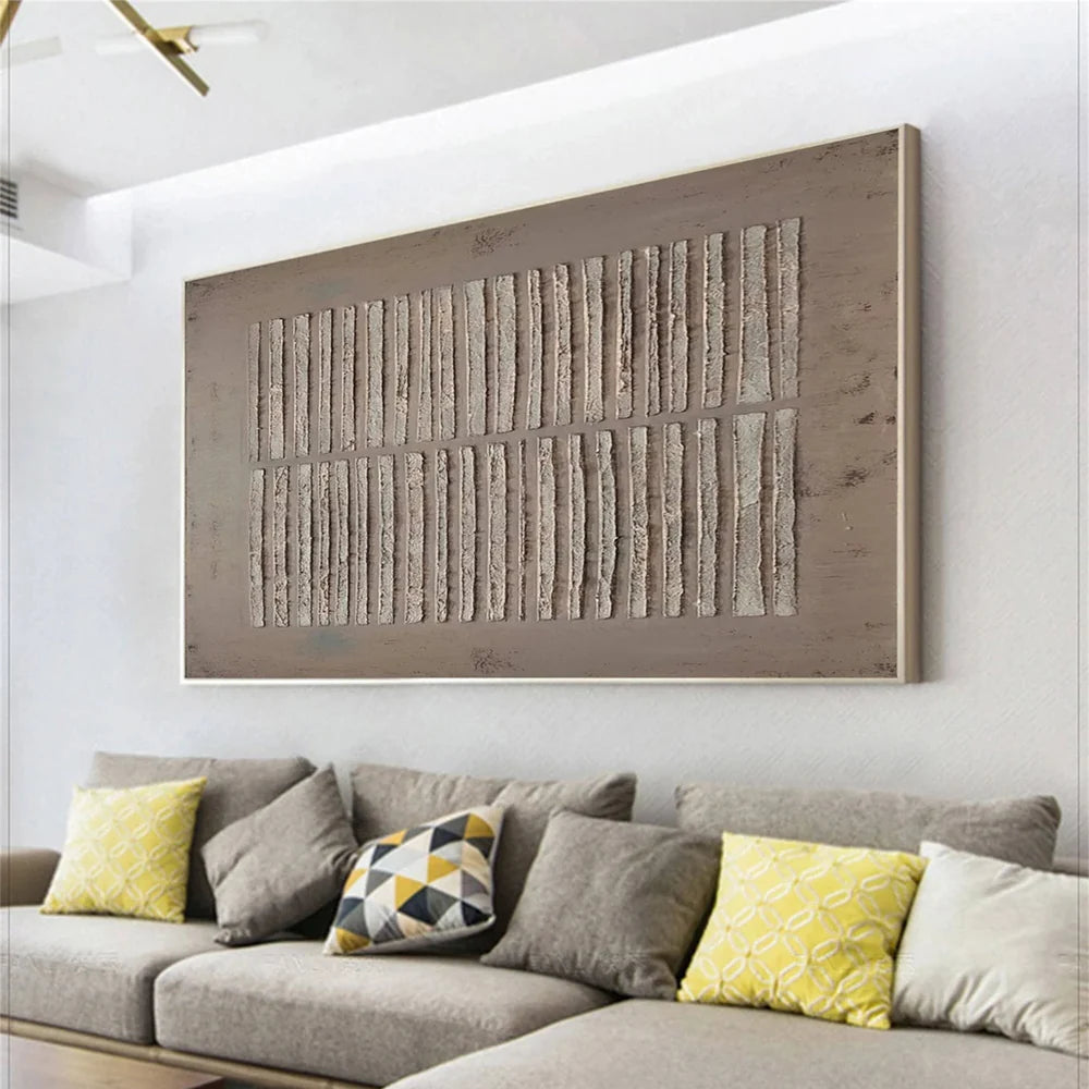 Beige and Brown Abstract Texture Wall Art #AT046
