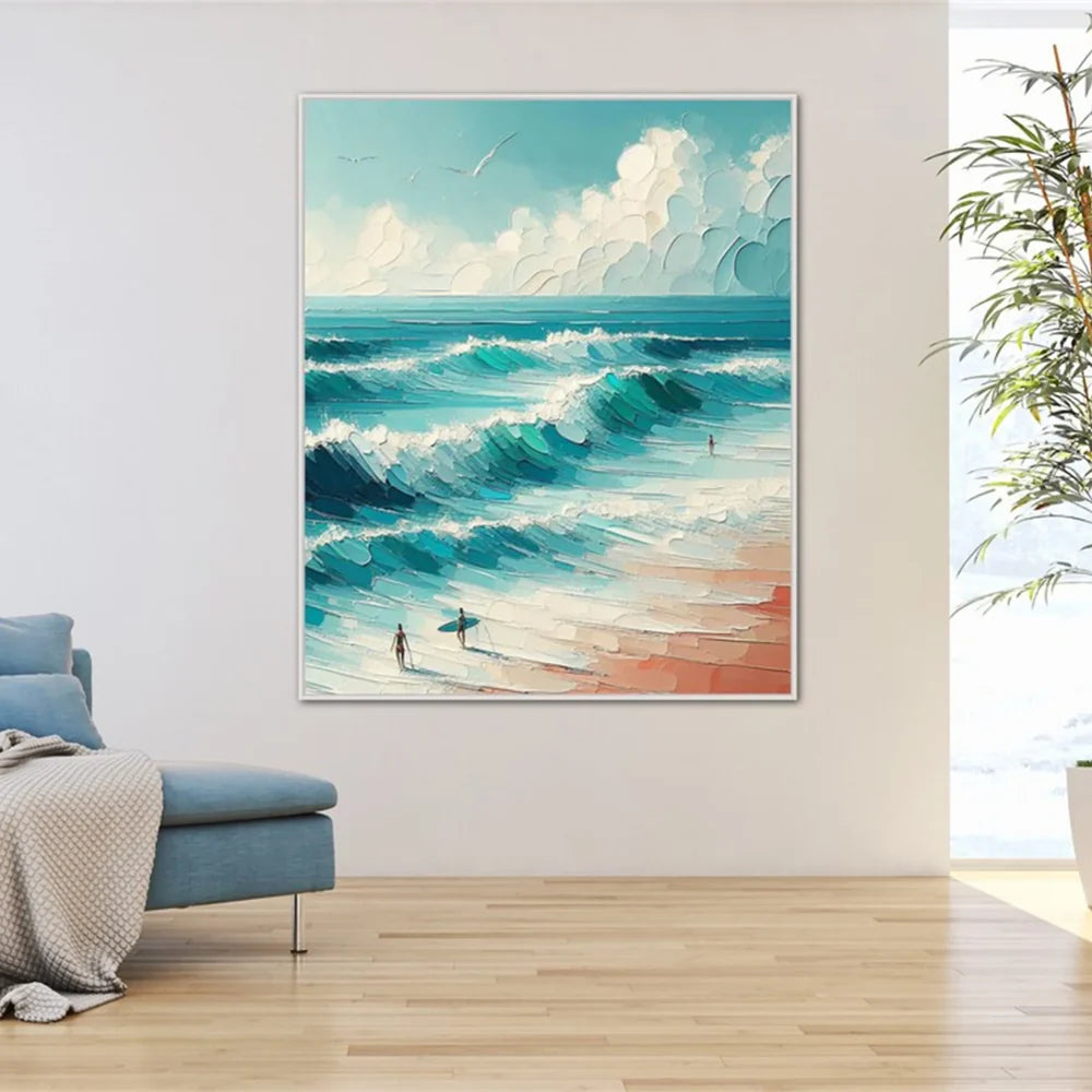 Surfing Sport Art Textured Canvas #PT033