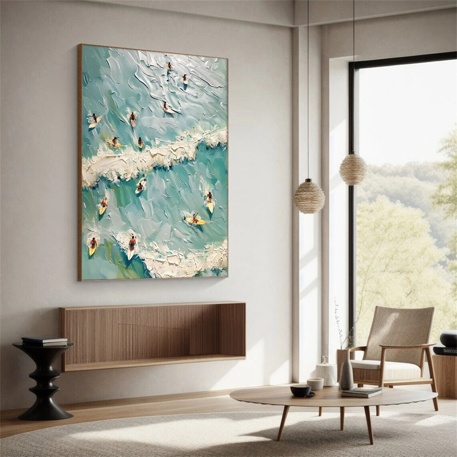 Surfing Sport Art Textured Canvas #PT046