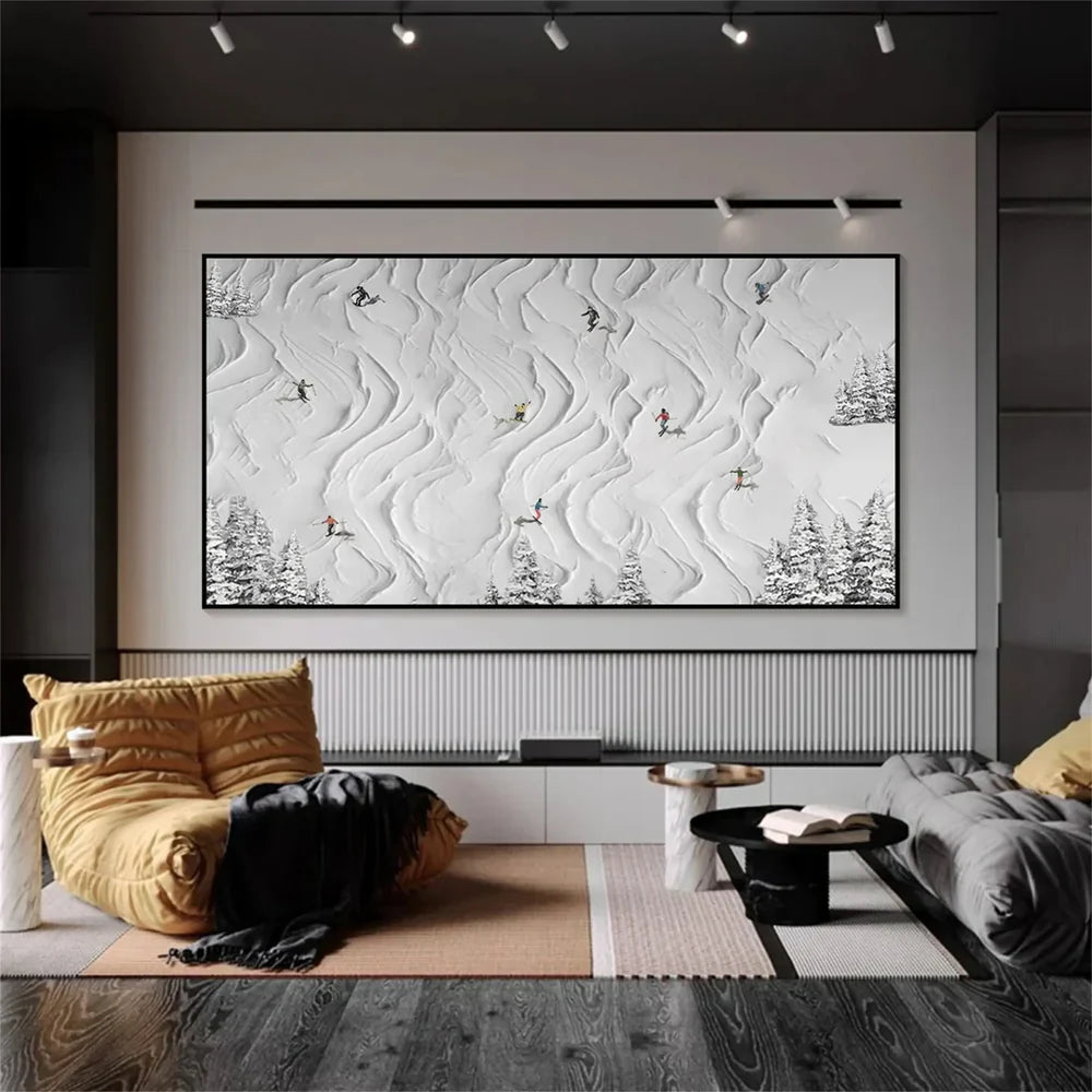 Skiing Sport Art Textured Canvas #PT002