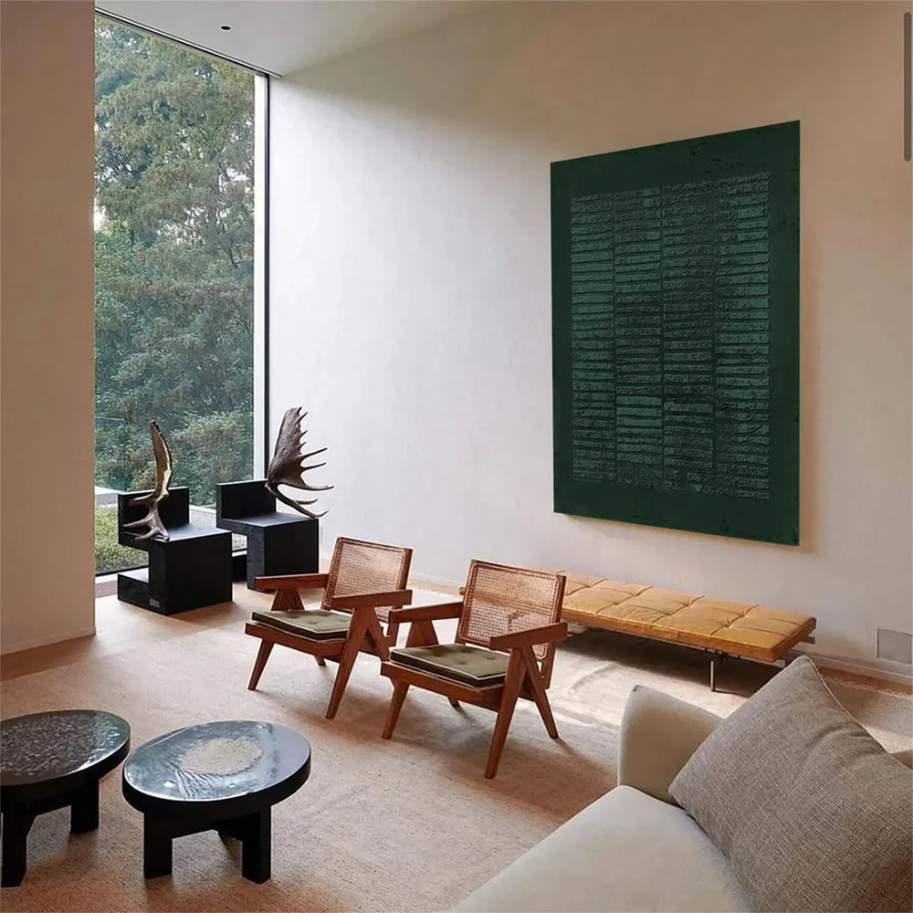 Green Minimalist Textured Wall Art #MT037
