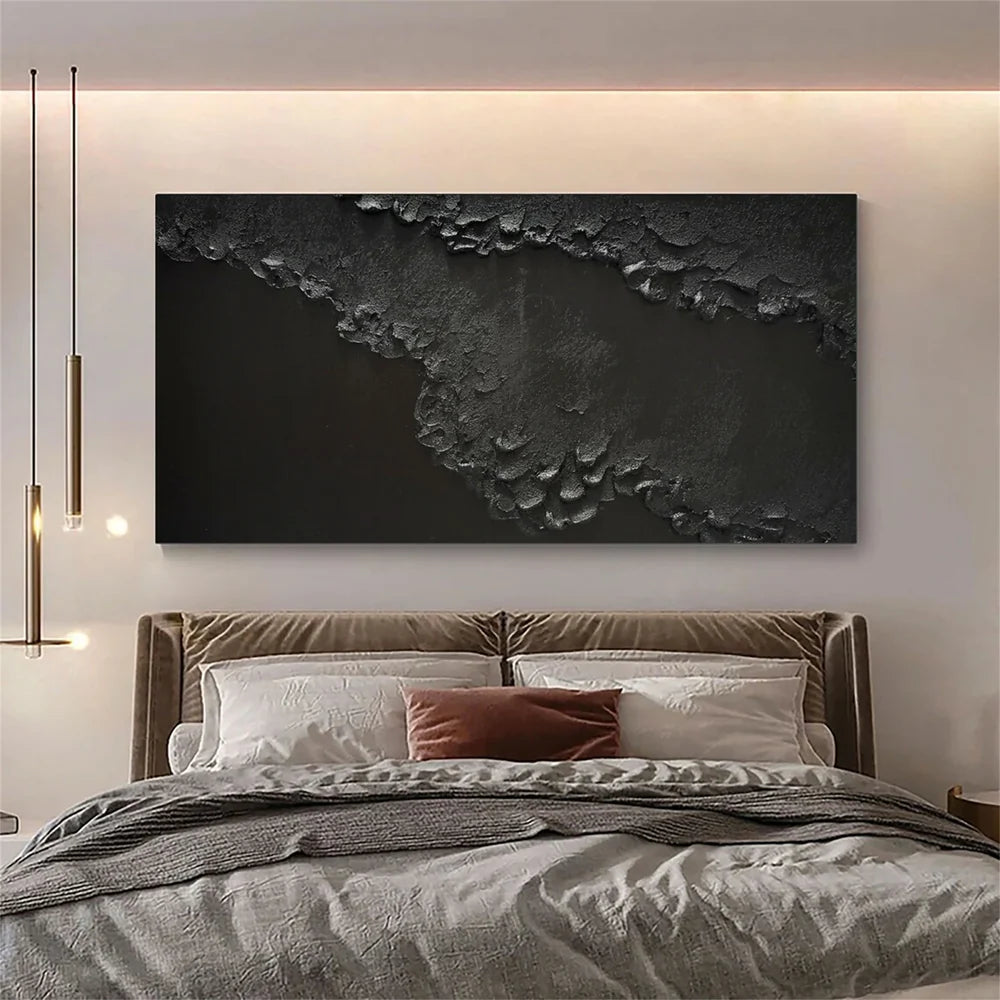 Black Minimalist Textured Wall Art #MT081