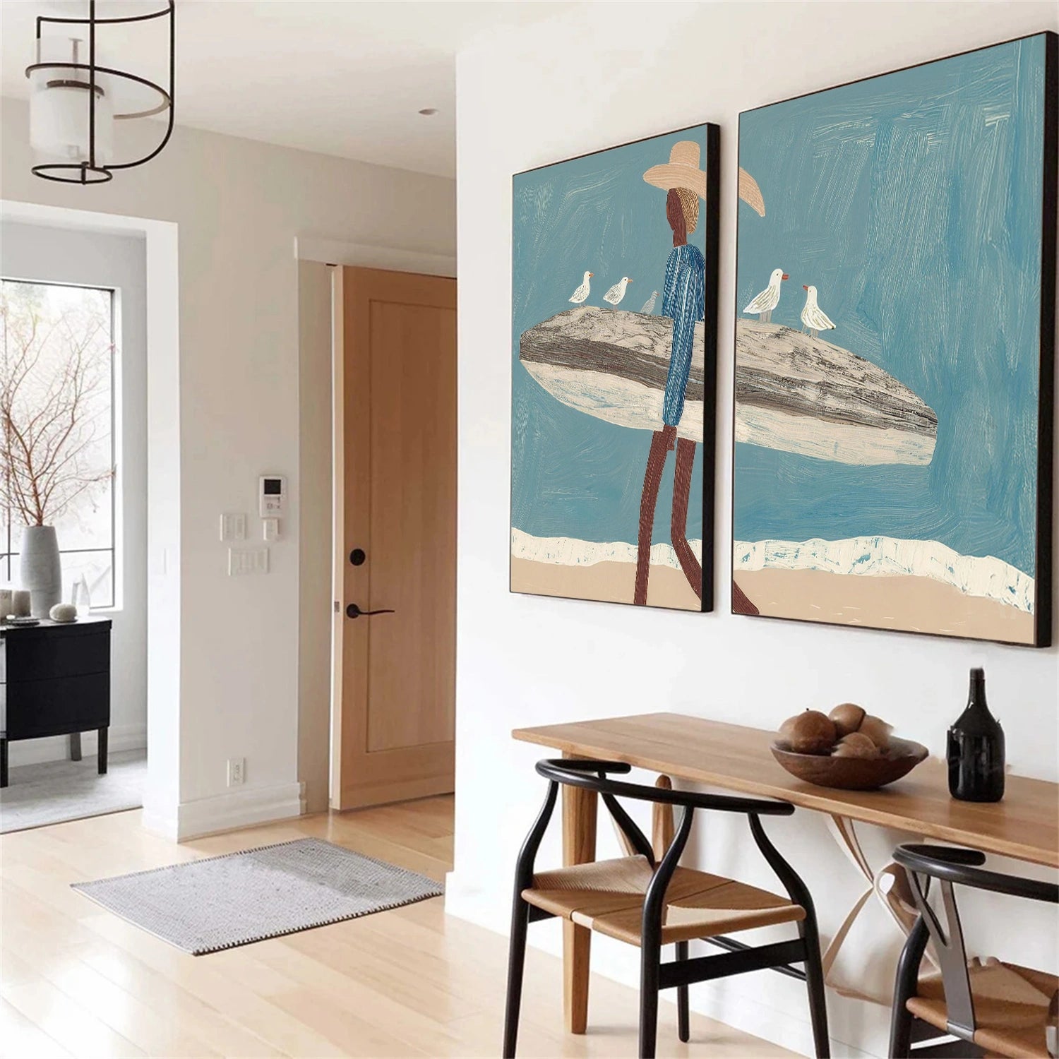 Abstract Portrait Wall Art Set of 2 #PB023