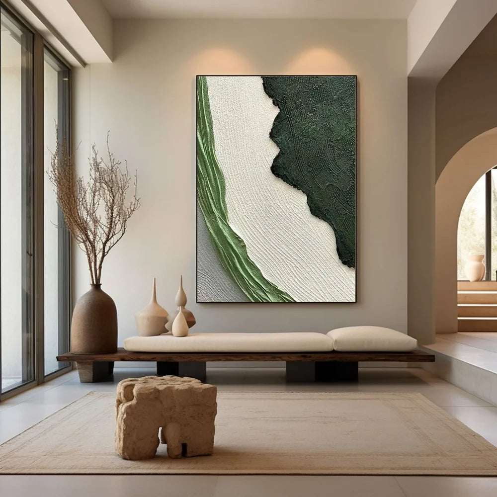 Green Minimalist Textured Wall Art #MT107