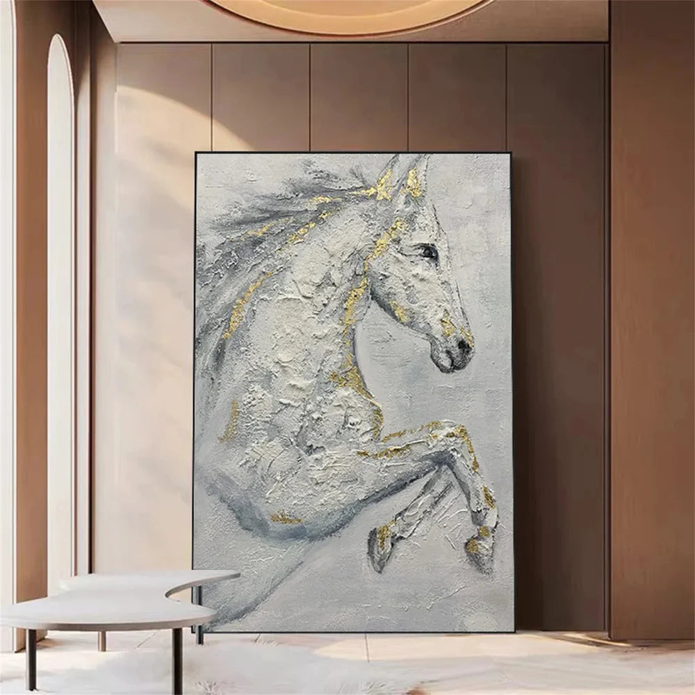 Abstract Horse Animal Textured Wall Art #DL013