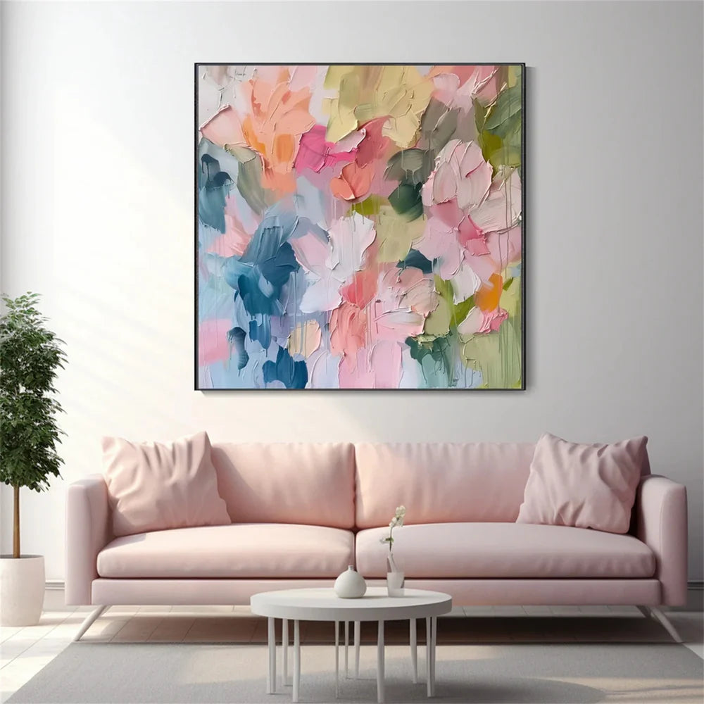 #CL-Custom Size Flower & Tree Textured Abstract Wall Art #SF029