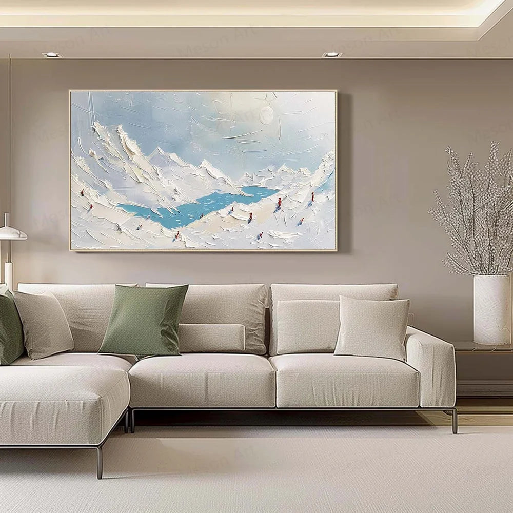 Skiing Sport Art Textured Canvas #PT007