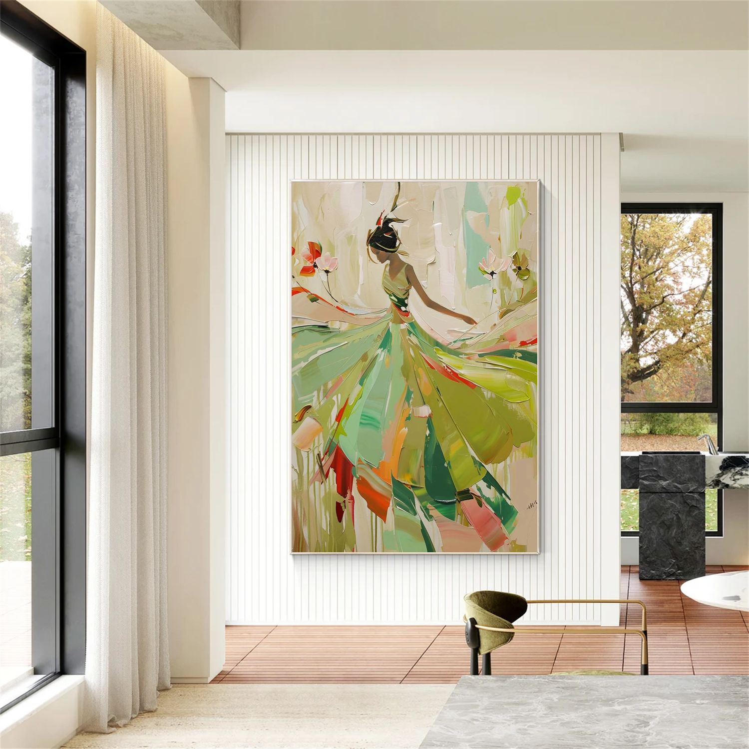 Abstract Portrait Textured Wall Art #PB020