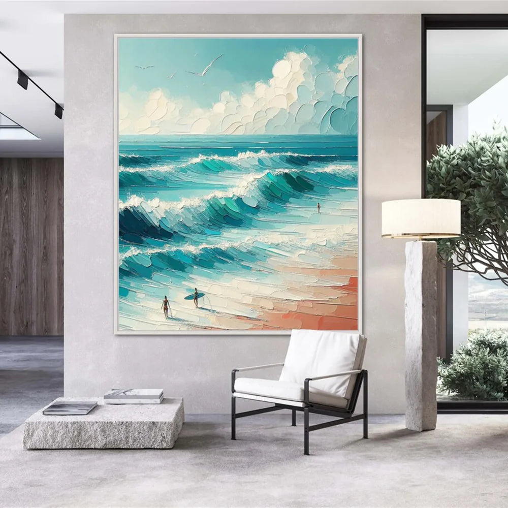 Surfing Sport Art Textured Canvas #PT033