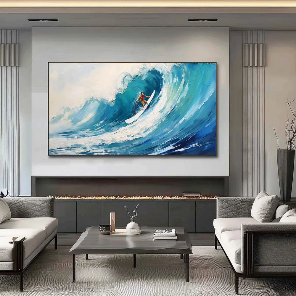 Surfing Sport Art Textured Canvas #PT017