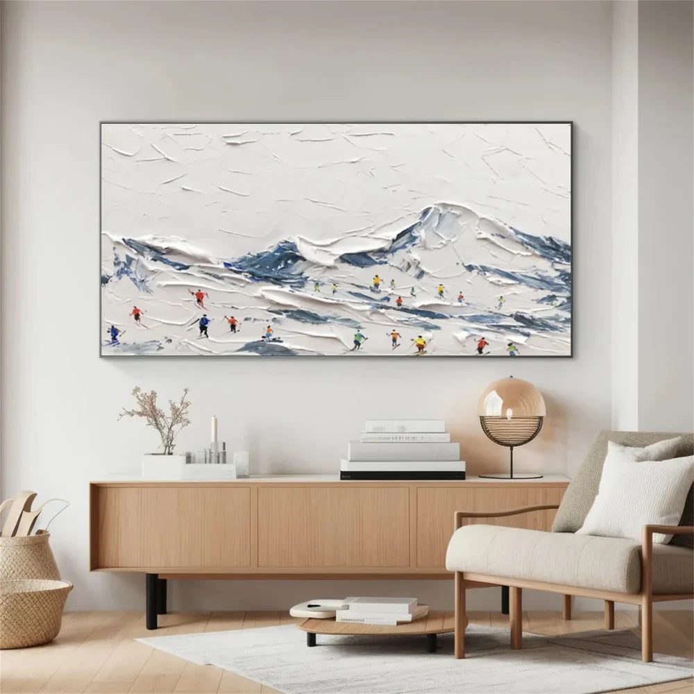 Skiing Sport Art Textured Canvas #PT009