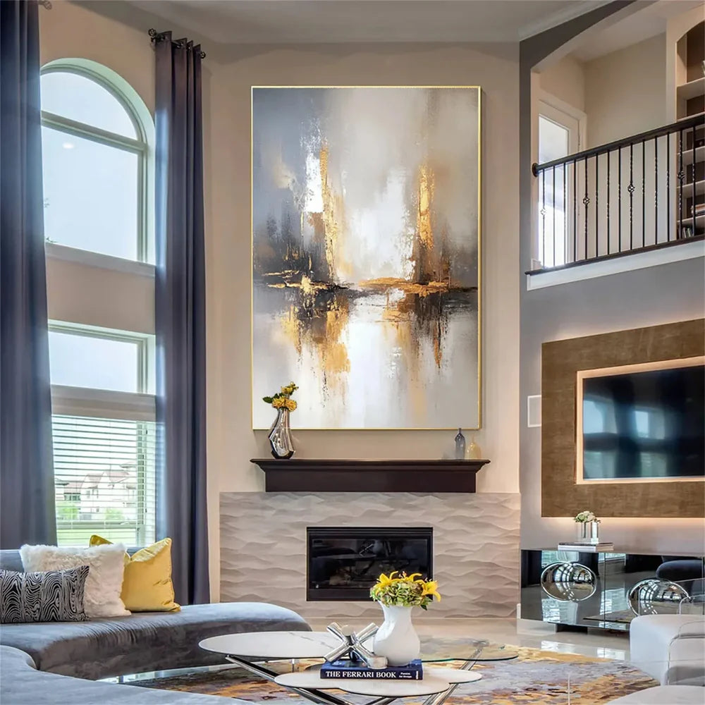 Beige and Brown Abstract Wall Art #AT108