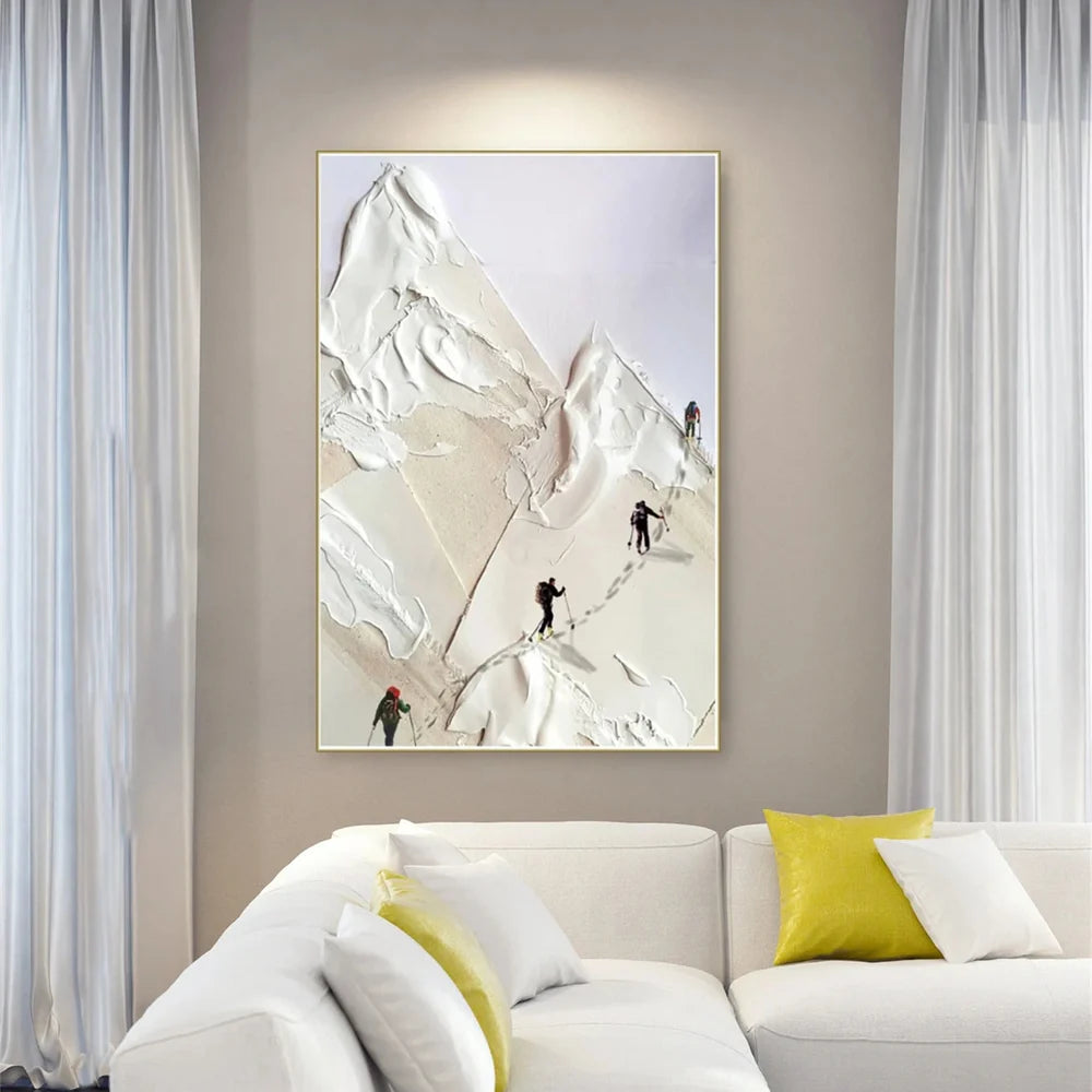 Skiing Sport Art Textured Canvas #PT004