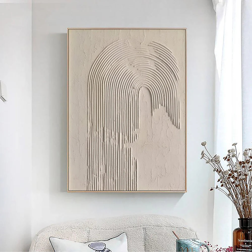 Beige and Brown Abstract Texture Wall Art #AT042