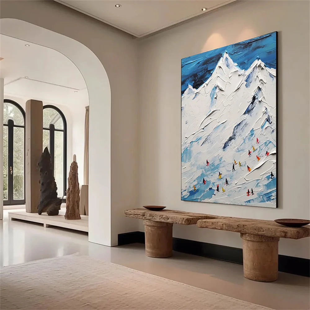 Skiing Sport Art Textured Canvas #PT021