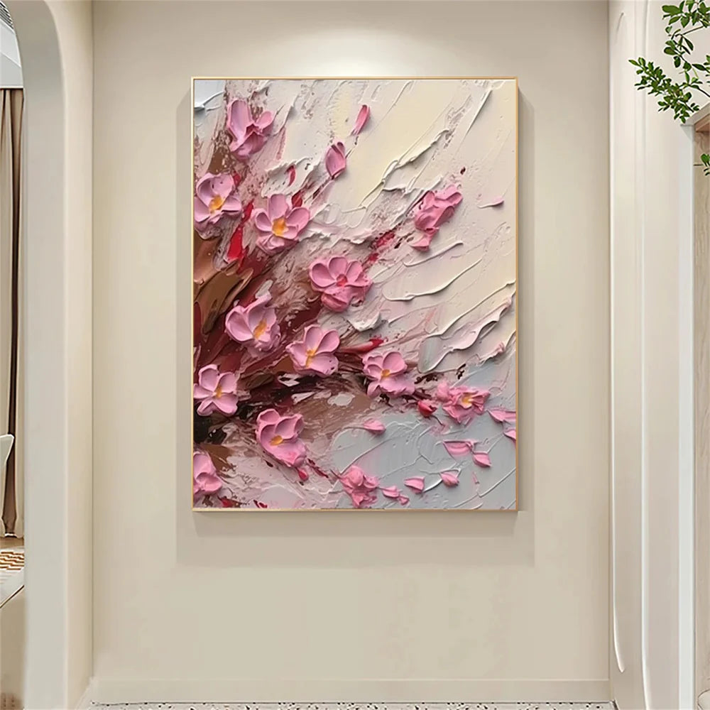 Flower & Tree Textured Abstract Wall Art Set of 2 #SF040