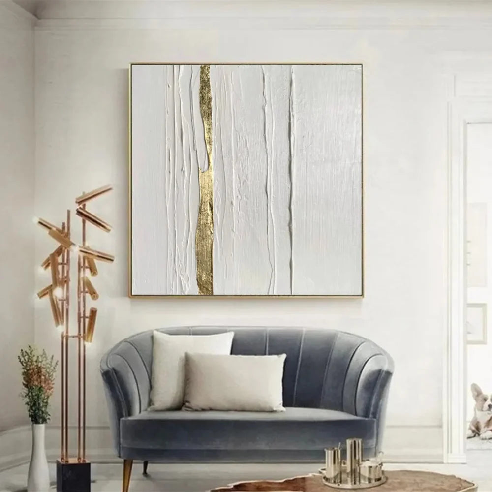 White Minimalist Textured Wall Art #MT123
