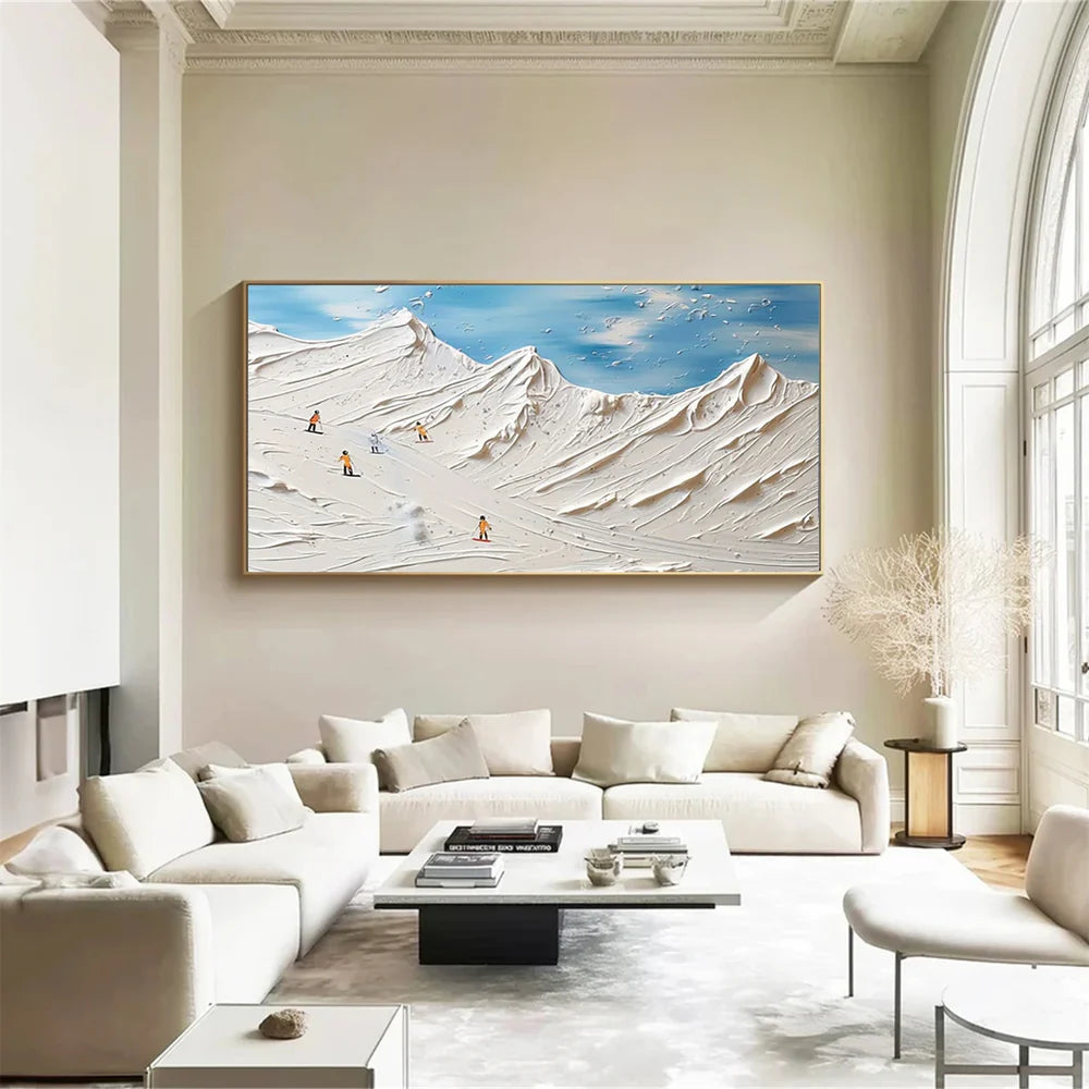 Skiing Sport Art Textured Canvas #PT019