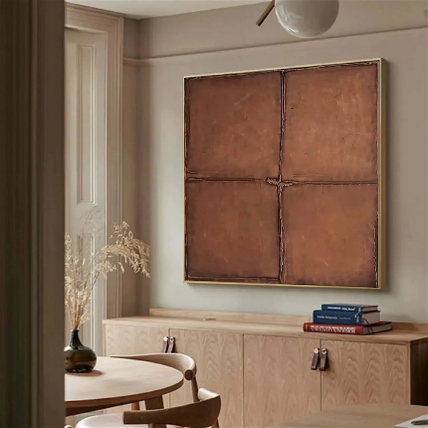 Beige and Brown Abstract Texture Wall Art #AT040