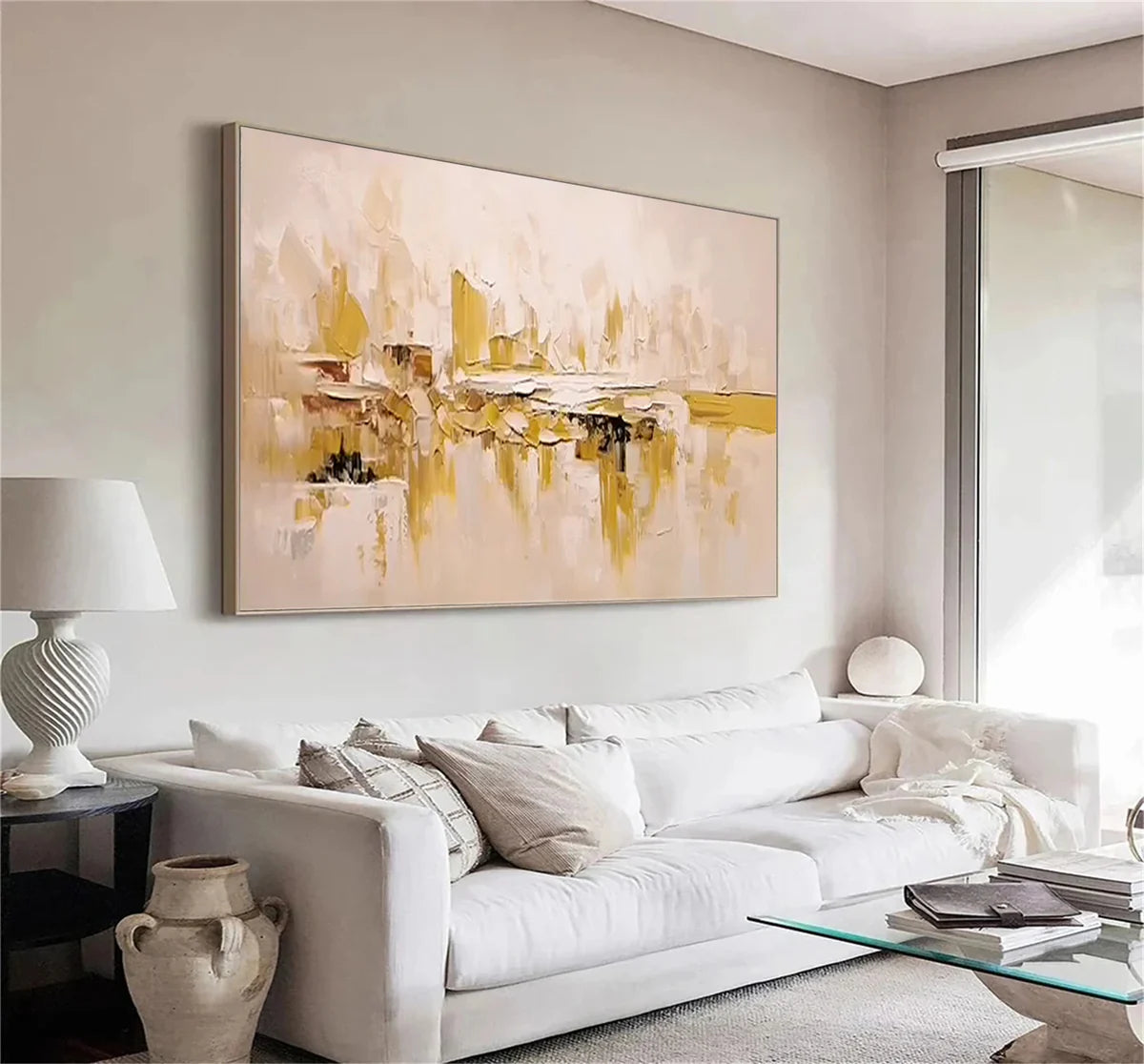 Beige and Brown Abstract Texture Wall Art #AT106
