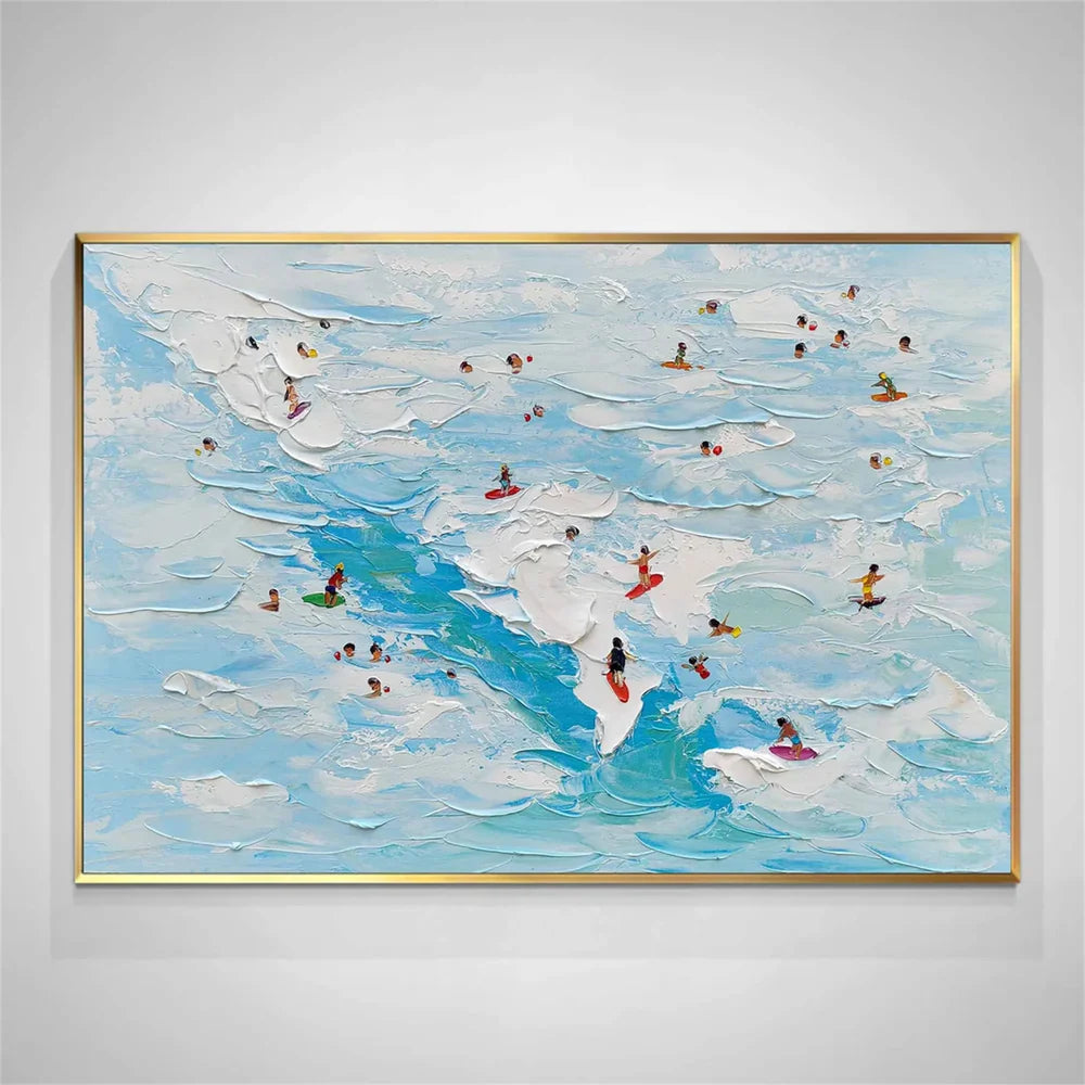 Surfing Sport Art Textured Canvas #PT034