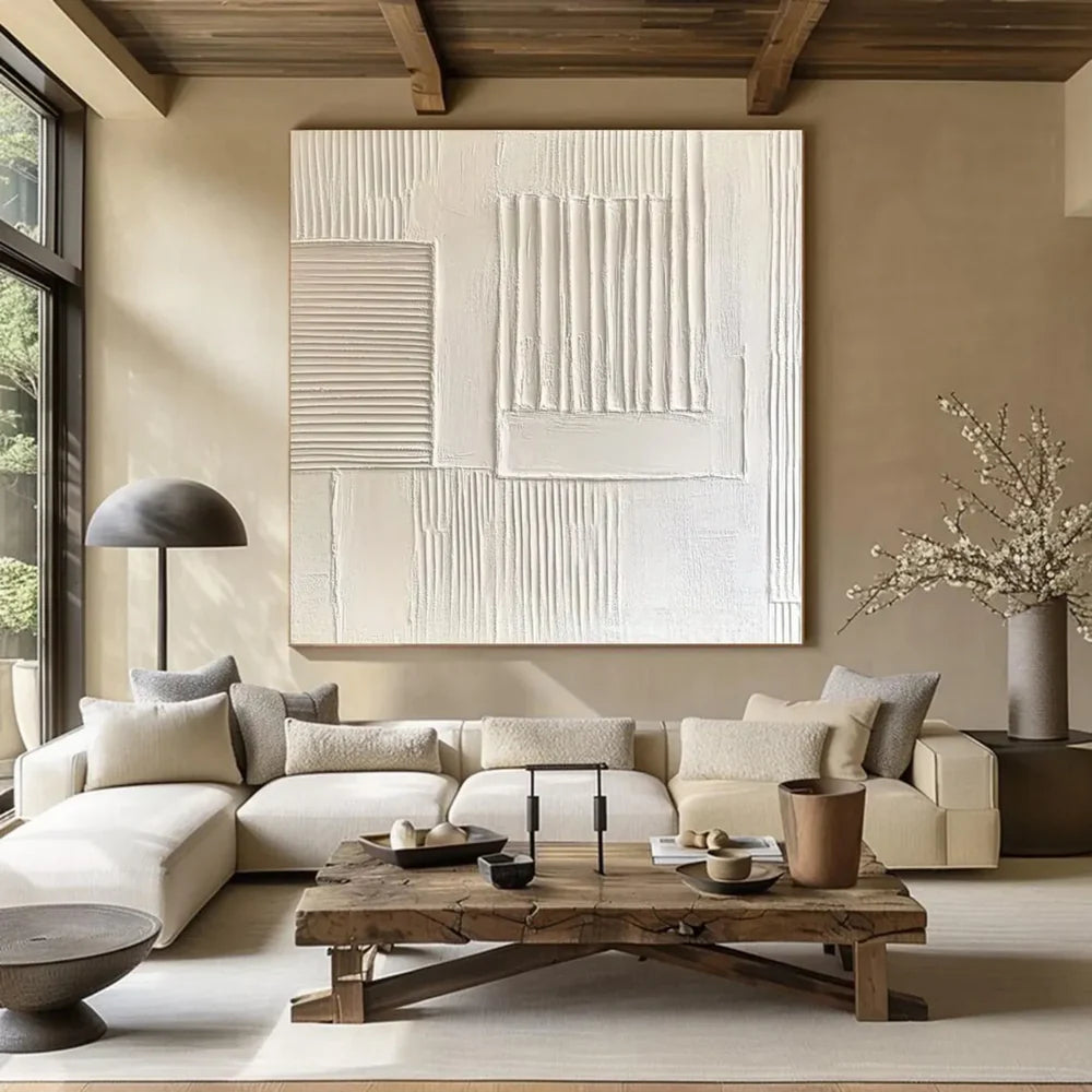 Beige and Brown Abstract Texture Wall Art #AT084