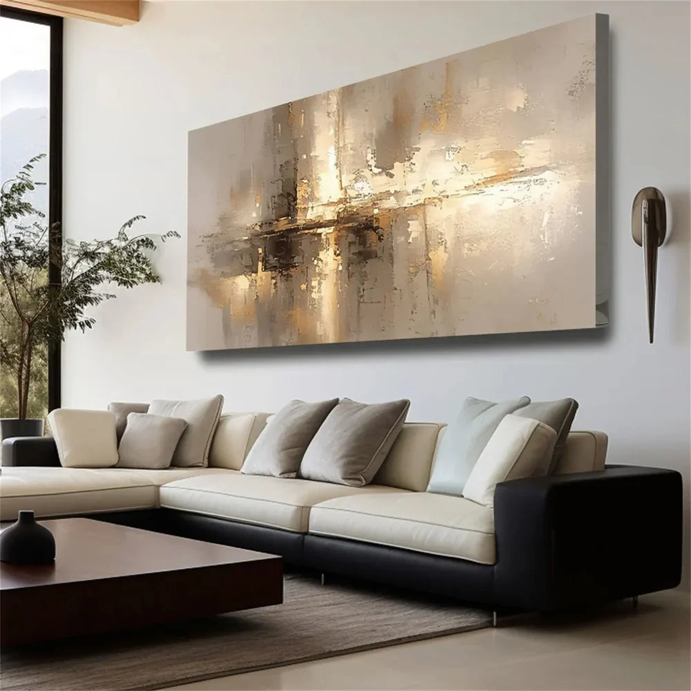 Beige and Brown Abstract Wall Art #AT107