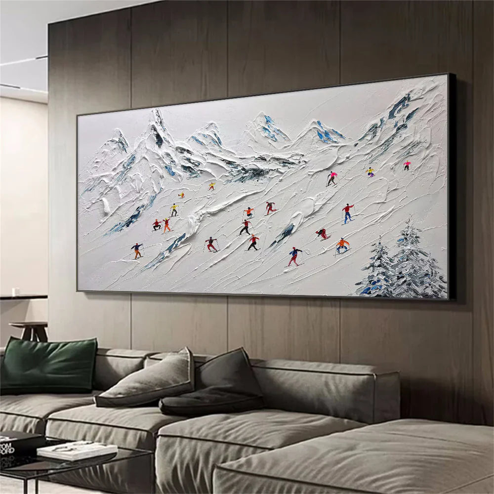 Skiing Sport Art Textured Canvas #PT008