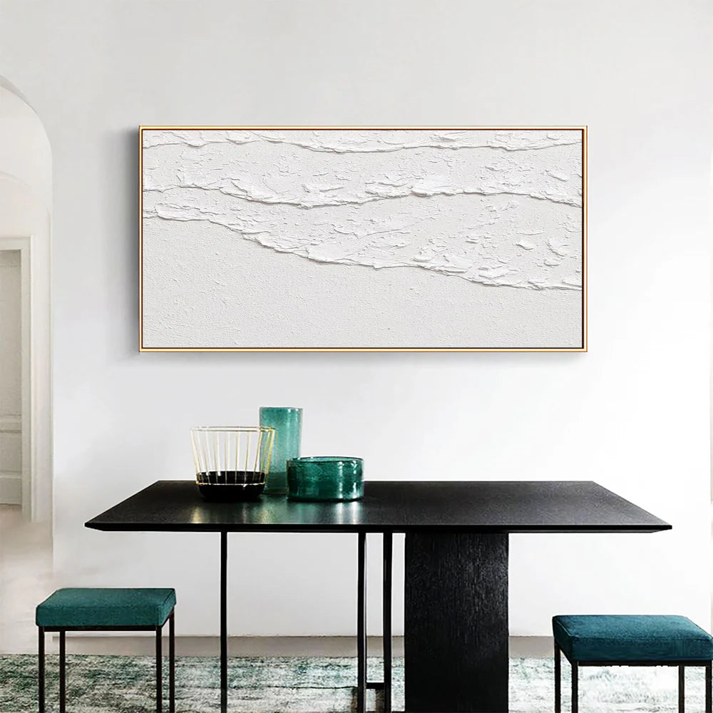 White Minimalist Textured Wall Art #MT025