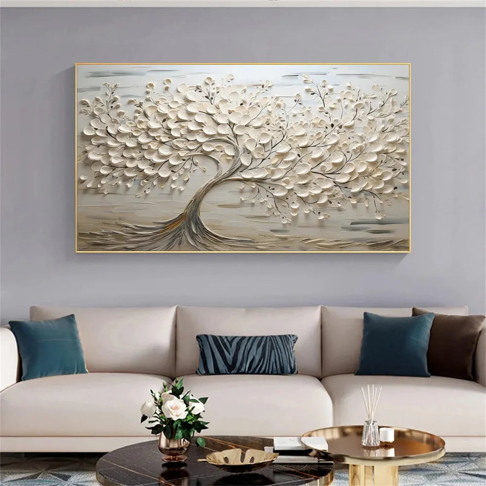 Flower & Tree Textured Abstract Wall Art #SF015