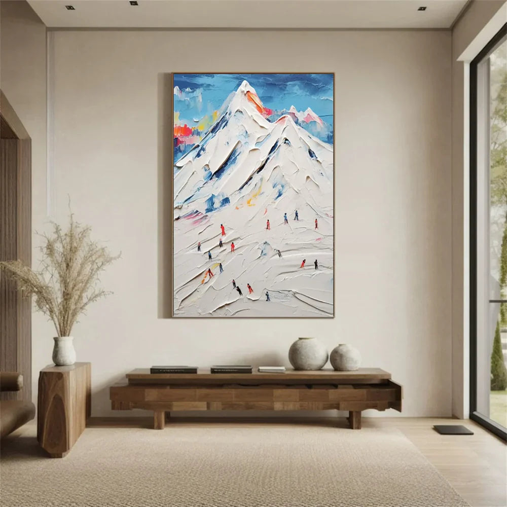 Skiing Sport Art Textured Canvas #PT013