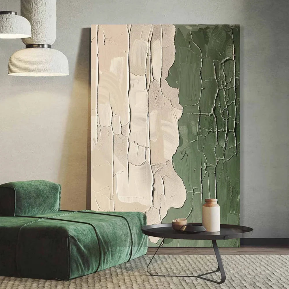 Green Minimalist Textured Wall Art #MT109
