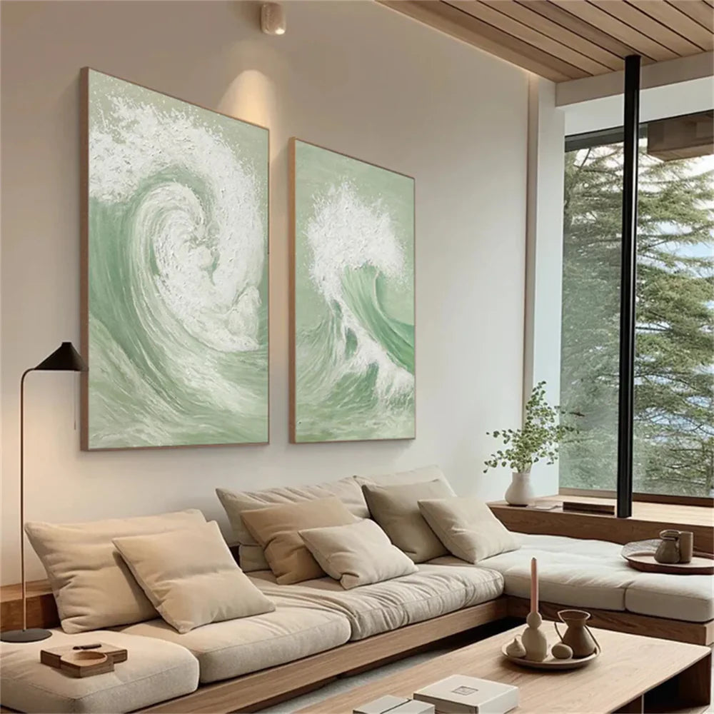 Ocean & Sky Abstract Set of 2 Wall Art #MO066